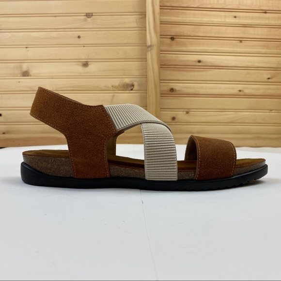 David Tate Sandals NIB Tan Brown & Cream Suede size 10.5M 10.5 10 1/2 NWT - Picture 5 of 11
